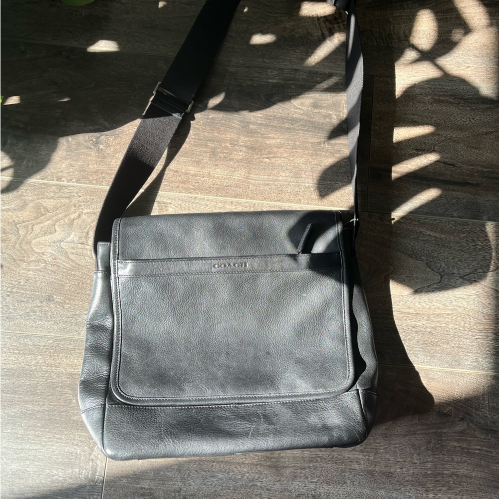 Coach leather messenger bag